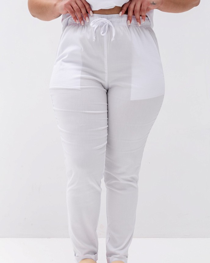 Медичний костюм жіночий Марсель білий +SIZE 8