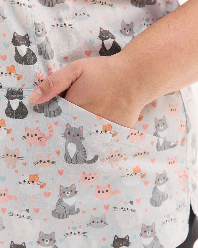 Медицинская рубашка женская Топаз принт Cats NEW +SIZE 4