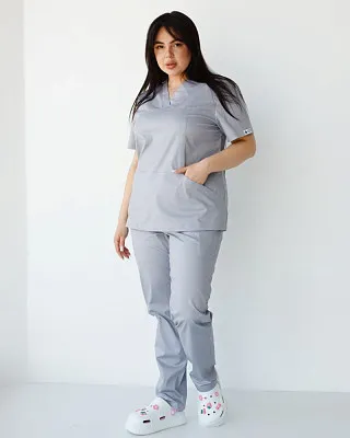 Медицинский хирургический костюм женский Топаз серый NEW +SIZE