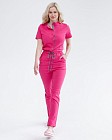 Медичний комбінезон жіночий Даллас рожевий з сірою строчкою 7