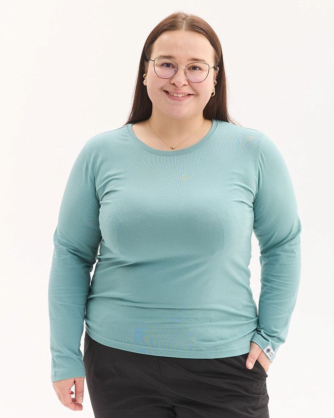 Медицинский лонгслив женский нефритовый +SIZE
