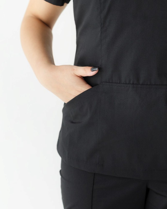 Медицинская рубашка женская Топаз черная +SIZE 5