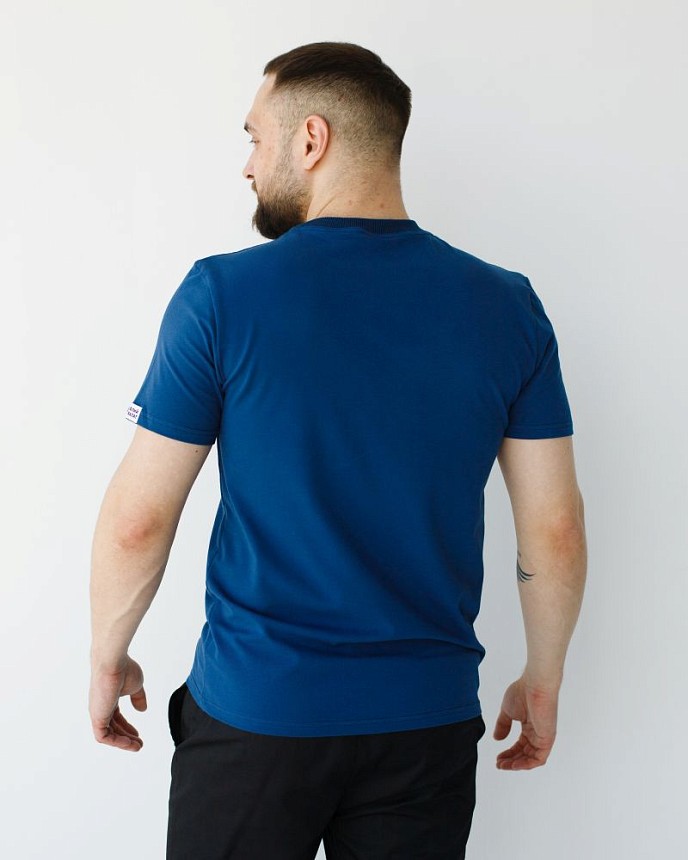 Медицинская базовая футболка мужская синяя 2