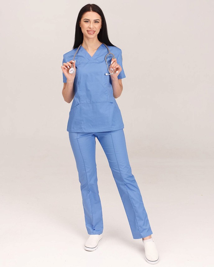 Медицинский костюм женский Топаз голубой 8