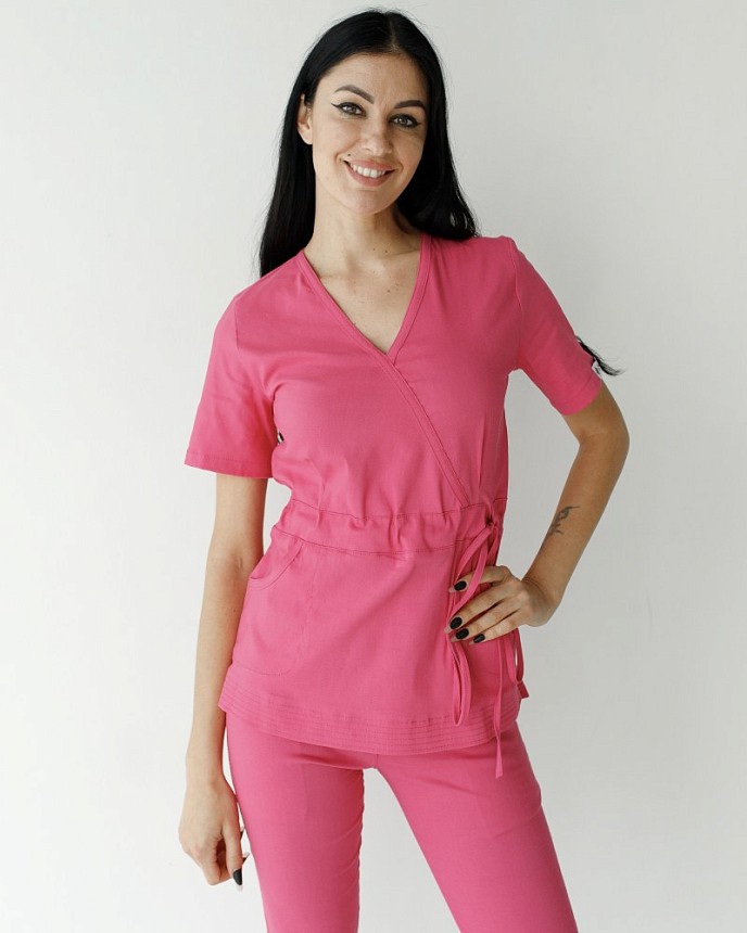 Медичний костюм жіночий Ріо рожевий 3
