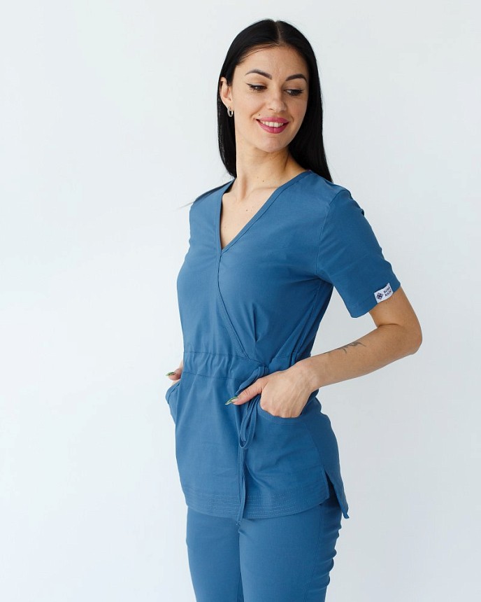 Медицинский костюм женский Рио синий 3
