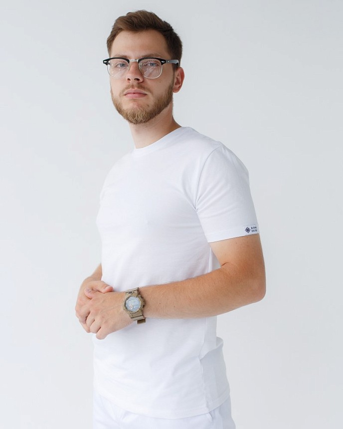 Медична футболка чоловіча біла