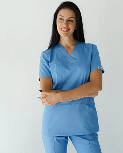 Медицинская рубашка женская Топаз голубая