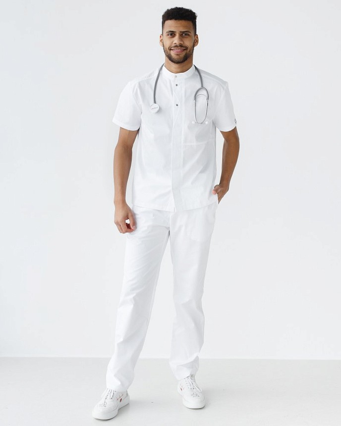 Медичний костюм чоловічий Бостон білий 8