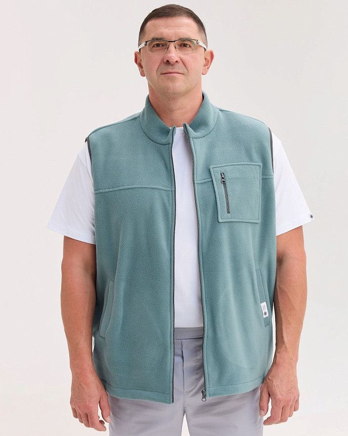 Медицинская жилетка мужская флисовая Говерла нефритовая +SIZE