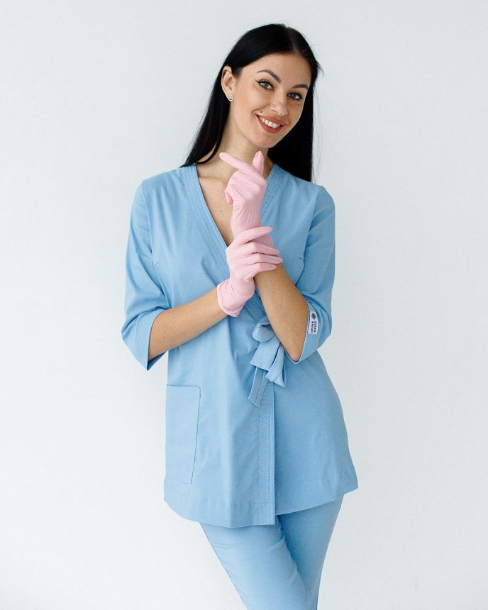 Медицинский костюм женский Шанхай голубой 2