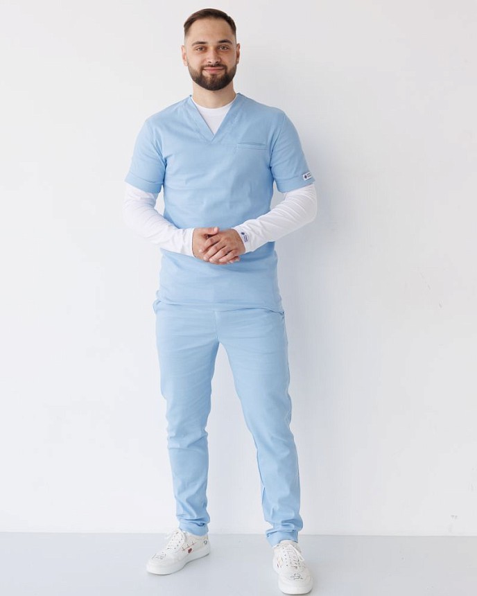 Комплект: медицинский костюм мужской Марсель + медицинский лонгслив мужской #5