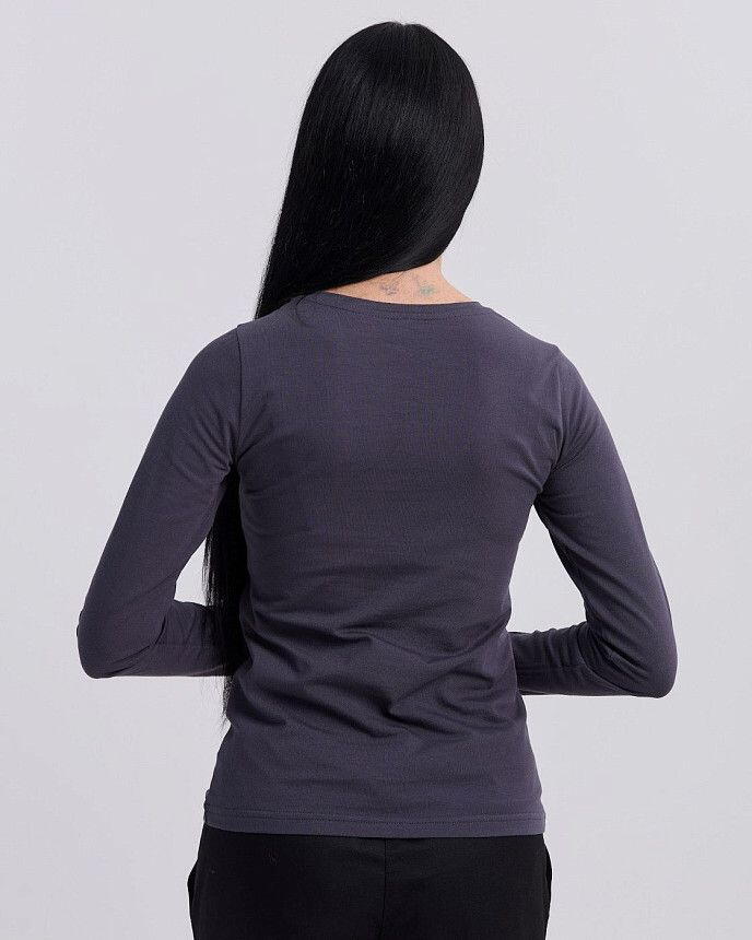 Медицинский лонгслив женский темно-серый 2