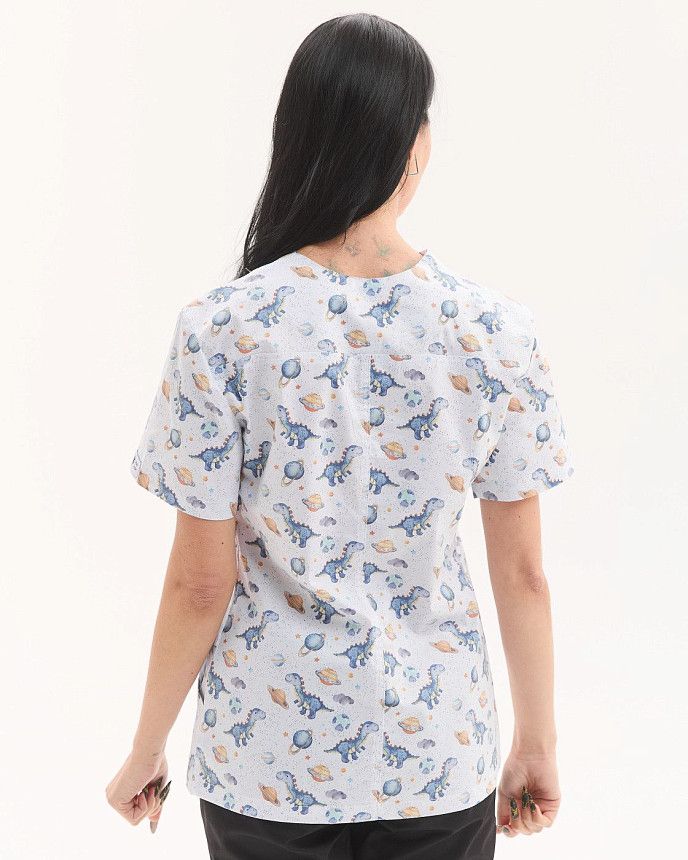 Медицинская рубашка женская Топаз принт Dino NEW 2