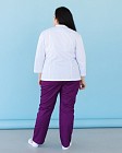 Медицинский костюм женский Сакура белый-фиолетовый +SIZE 2