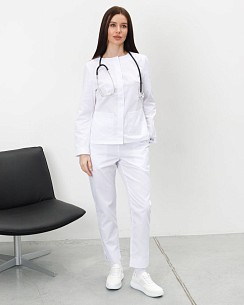 Медицинский костюм женский Жаклин белый