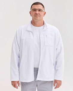 Медична кофта чоловіча флісова Фінляндія біла +SIZE