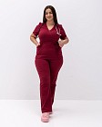 Медицинский костюм женский Рио марсала +SIZE (уценка/брак)