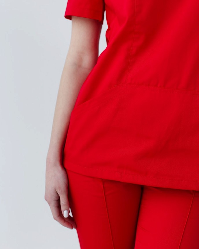 Медична сорочка жіноча Топаз червона 6