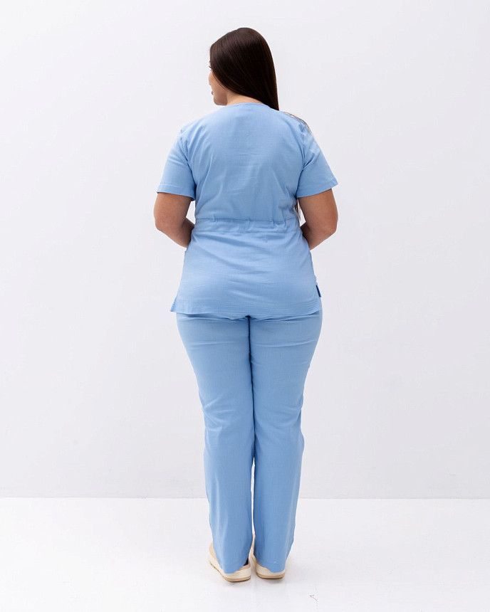 Медичний костюм жіночий Ріо блакитний +SIZE (уцінка/брак) 3