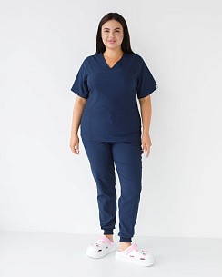 Медицинский костюм женский Аризона синий +SIZE
