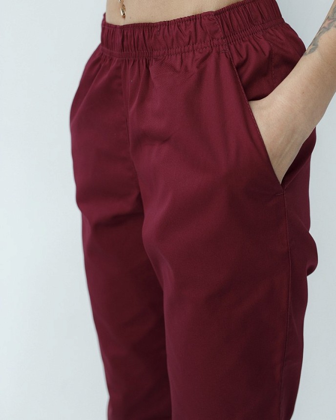 Медичні штани жіночі джогери марсала 2