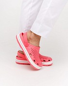 Взуття медичне Coqui Lindo рожевий/білий (сіра смужка)