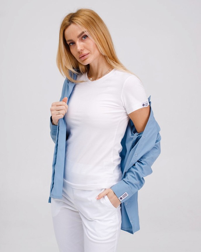 Комплект: медична сорочка Стефанія + медичні брюки жіночі Торонто + футболка #6 3