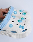 Медицинские женские кроксы на платформе Eva бело-лазурные 4