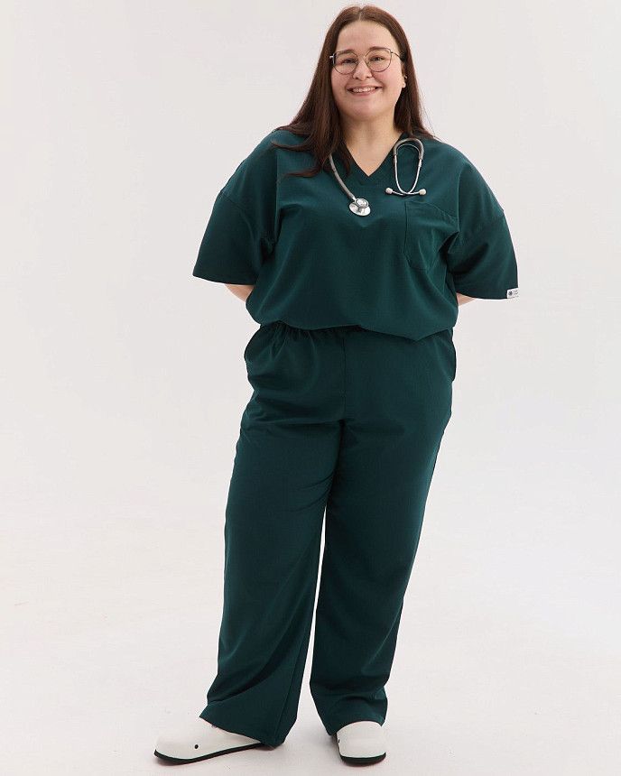 Медичний костюм жіночий Чикаго темно-зелений +SIZE 2