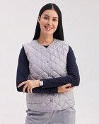 Медицинская утепленная жилетка женская Осло светло-серая