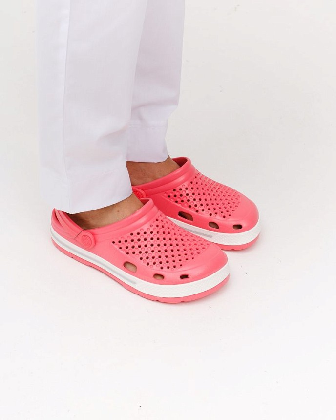 Обувь медицинская женская Coqui Lindo розовый/белый (серая полоска) 5