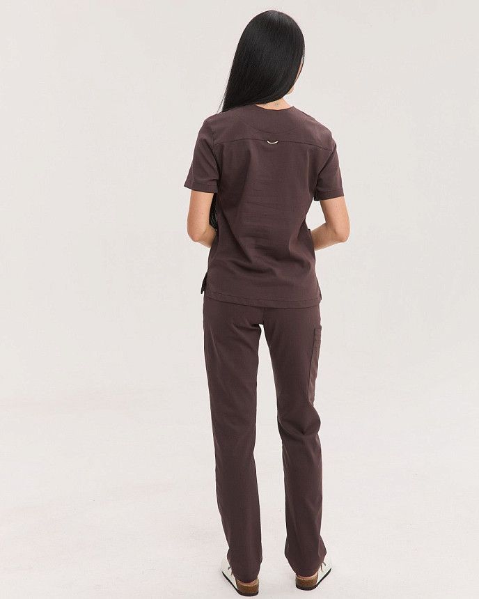 Медицинский костюм женский Бристоль коричневый 4