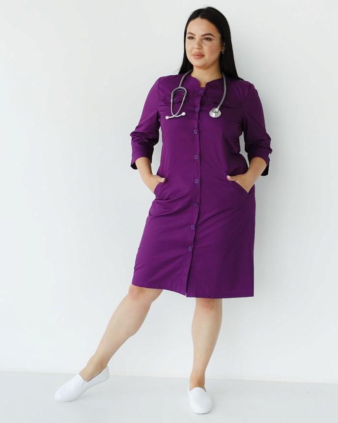 Медичний халат жіночий Валері фіолетовий +SIZE 7