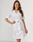 Медичний халат жіночий Токіо на ґудзиках білий 3