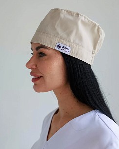Медицинская шапочка кремовая