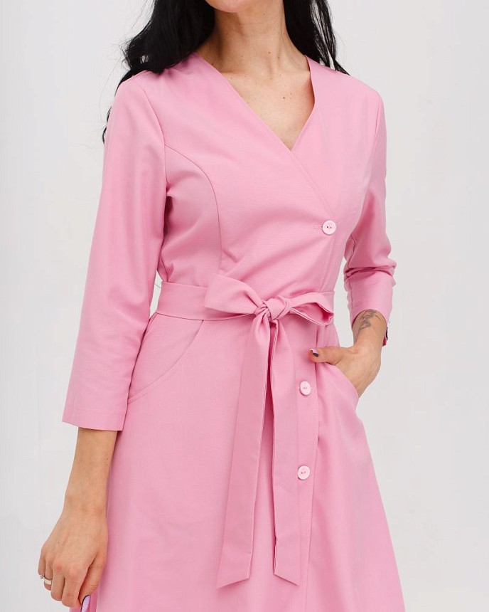 Медицинское платье женское Прованс розовое 4