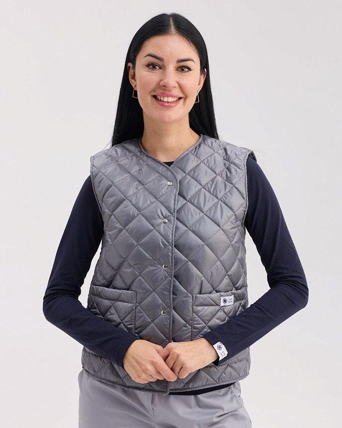 Медична утеплена жилетка жіноча Осло темно-сіра