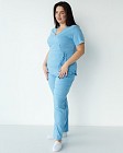 Медицинский костюм женский Рио голубой +SIZE 9