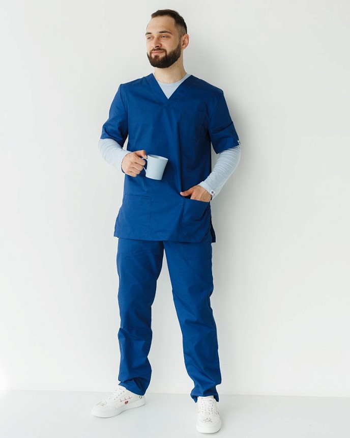 Комплект: медичний костюм чоловічий Граніт + медичний лонгслів чоловічий #3 2