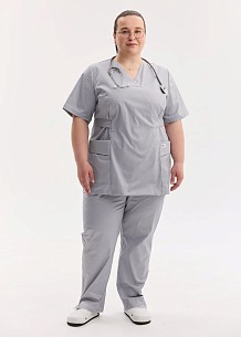 Медичний костюм жіночий Кіото сірий +SIZE