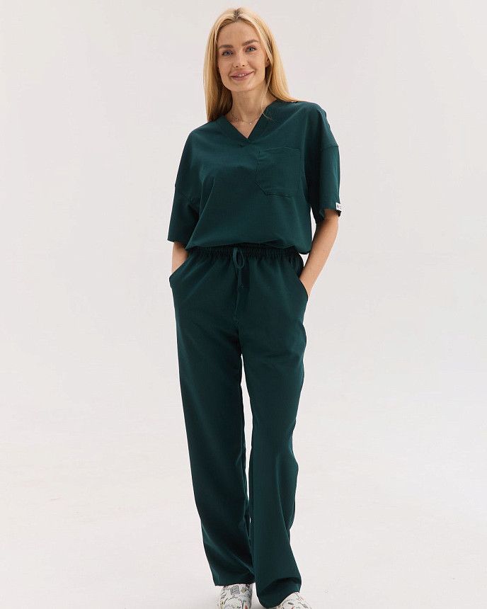 Медицинский костюм женский Чикаго темно-зеленый 2