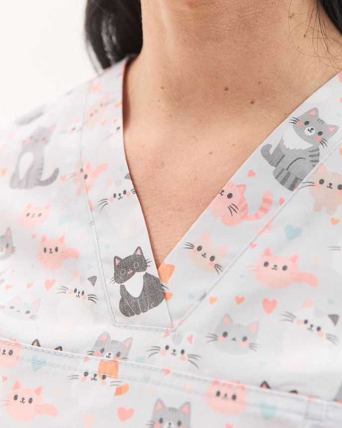 Медична сорочка жіноча Топаз принт Cats NEW 3