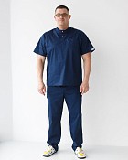 Медицинский костюм мужской Денвер темно-синий +SIZE