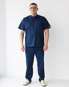 Медицинский костюм мужской Денвер темно-синий +SIZE