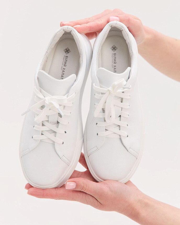 Медицинские кеды женские белые (натуральная кожа)