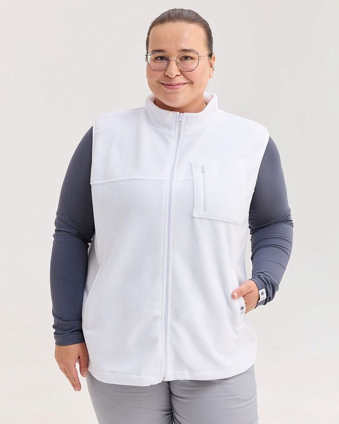 Медицинская жилетка женская флисовая Говерла белая +SIZE