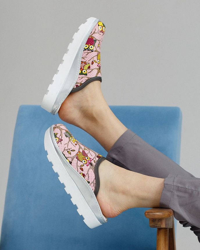 Обувь медицинская женская сабо Совы розовые (уценка/брак) 2