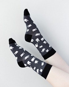 Медицинские носки унисекс с принтом Зубики (темно-серые)
