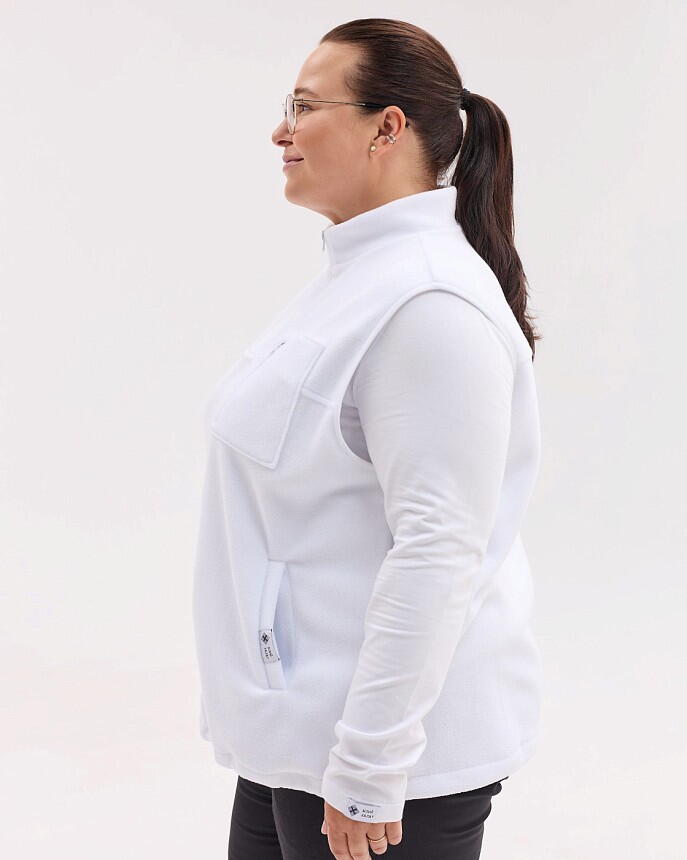 Медична кофта жіноча флісова Фінляндія біла +SIZE (уцінка/брак) 3